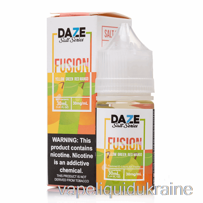 Vape Liquid Ukraine Yellow Green Red Mango - 7 Daze Fusion Salt - 30mL 30mg